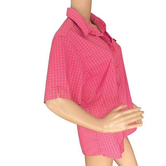 Columbia PFG Omni-Shade Pink Plaid Short Sleeve Fishing Shirt XL - Picture 13 of 16